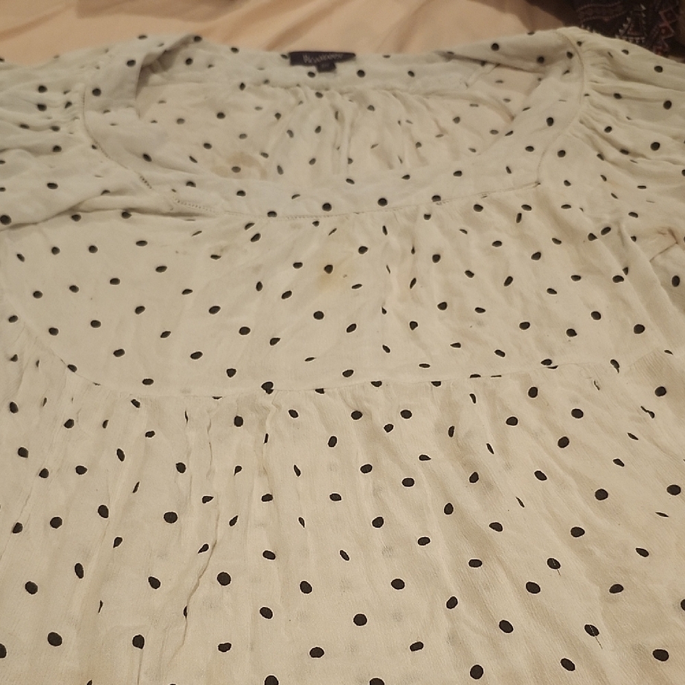 Roaman's Polka Dot Top - Black and White